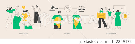 Family roles abstract concept vector illustrations. 112269175