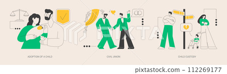 Family law abstract concept vector illustrations. 112269177