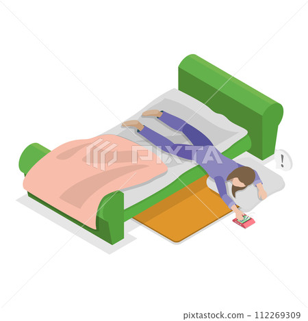 3D Isometric Flat Vector Illustration of Sleepy Early Morning. Item 1 3D Isometric Flat Vector Illustration of Sleepy Early Morning. Item 1 112269309