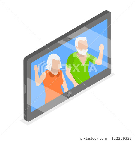 3D Isometric Flat Vector Set of Intercom Equipment Items. Item 3 112269325