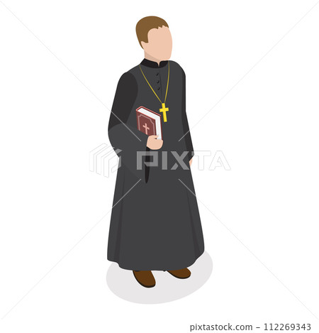 3D Isometric Flat Vector Set of Religious Leaders. Item 5 112269343