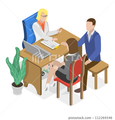 3D Isometric Flat Vector Illustration of In Vitro Fertilization. Item 3 3D Isometric Flat Vector Illustration of In Vitro Fertilization. Item 3 112269346