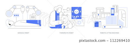Health care robots isolated cartoon vector illustrations se 112269410