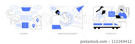 5G use cases isolated cartoon vector illustrations se 112269412