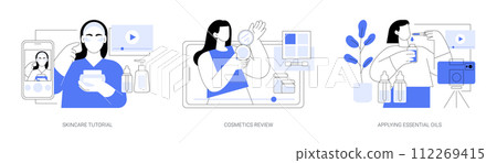 Beauty vlog isolated cartoon vector illustrations se 112269415