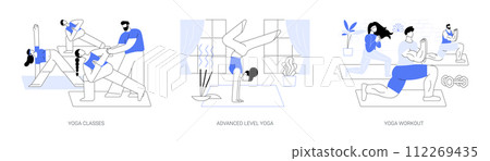 Yoga activities isolated cartoon vector illustrations se 112269435