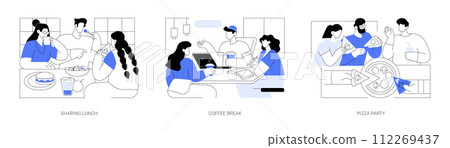 Student meals isolated cartoon vector illustrations se 112269437