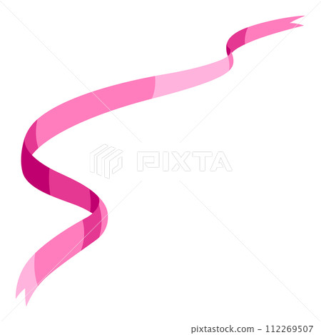 Curly pink ribbon. Beautiful decorative elegant tape. Curly pink ribbon. Beautiful decorative elegant tape. 112269507