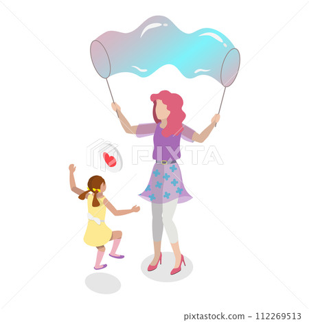 3D Isometric Flat Vector Set of Soap Bubble Show. Item 3 3D Isometric Flat Vector Set of Soap Bubble Show. Item 3 112269513