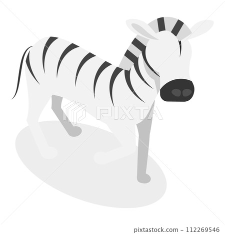 3D Isometric Flat Vector Set of Zoo Animals. Item 1 112269546