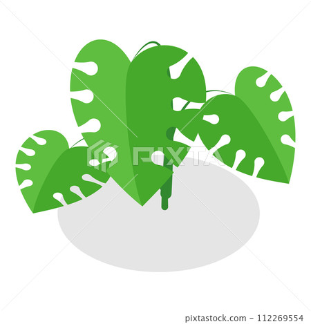 3D Isometric Flat Vector Set of Plants In Pots. Item 12 112269554