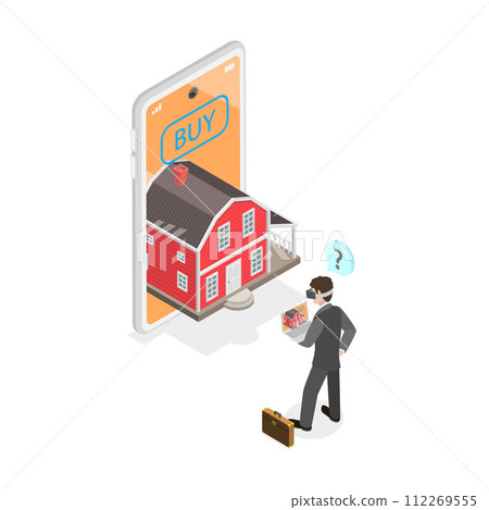 3D Isometric Flat Vector Illustration of Metaverse Property. Item 1 112269555