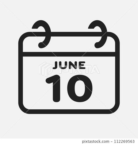 Icon page calendar day - 10 June 112269563