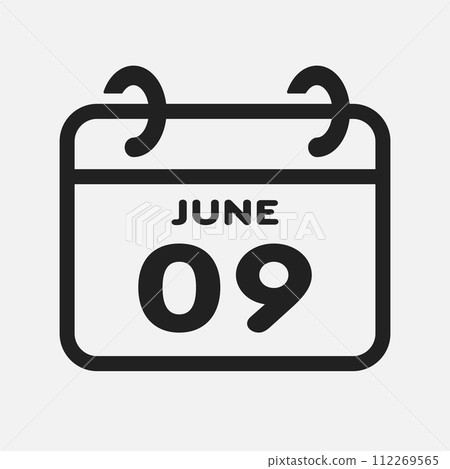 Icon page calendar day - 9 June Icon page calendar day - 9 June 112269565