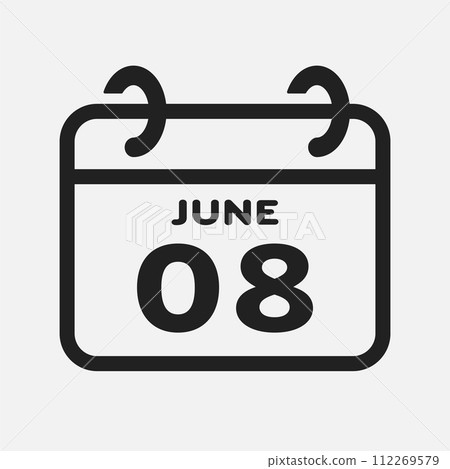 Icon page calendar day - 8 June 112269579