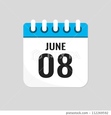 Icon page calendar day - 8 June 112269592