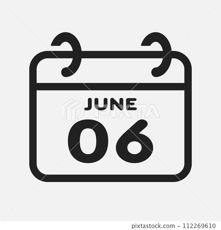 Icon page calendar day - 6 June Icon page calendar day - 6 June 112269610