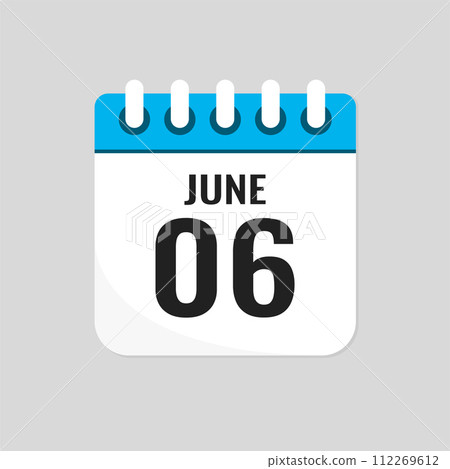 Icon page calendar day - 6 June Icon page calendar day - 6 June 112269612