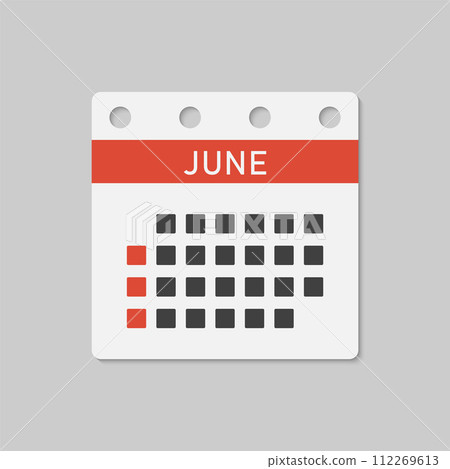 Vector template icon page calendar, month June Vector template icon page calendar, month June 112269613