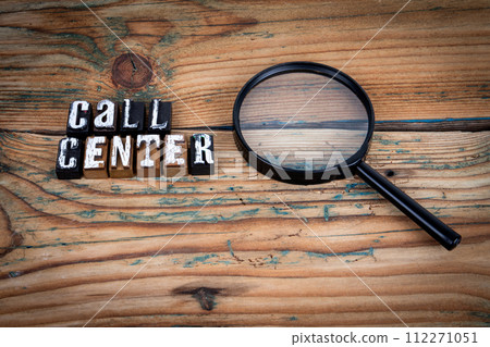 CALL CENTER. Alphabet letters on wood texture background CALL CENTER. Alphabet letters on wood texture background 112271051