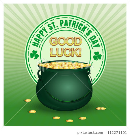 Leprechaun pot with gold coins. Good luck. 112271101