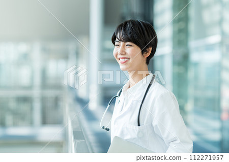 A female medical worker. A female medical worker. 112271957
