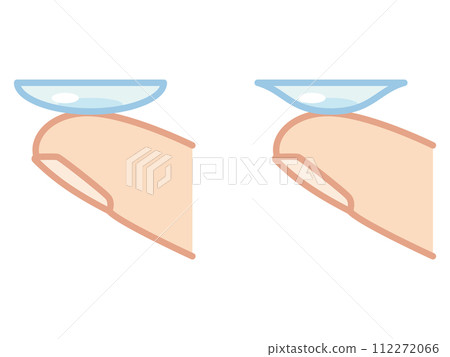 Illustration of the front and back of contact lenses 112272066