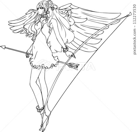 angel line drawing 112273530