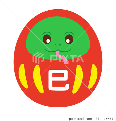 Illustration of the zodiac daruma of the Year of the Snake for New Year's material Illustration of the zodiac daruma of the Year of the Snake for New Year's material 112273634