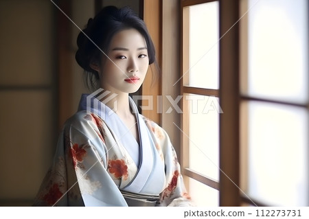 Portrait of a woman wearing a kimono 7 AI-generated image Portrait of a woman wearing a kimono 7 AI-generated image 112273731
