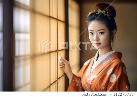 Portraits of women wearing kimono 10 AI-generated images 112273735