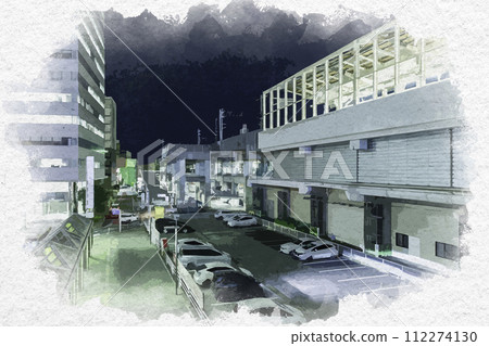 水彩風格高崎站東口停車場群馬縣高崎市 112274130