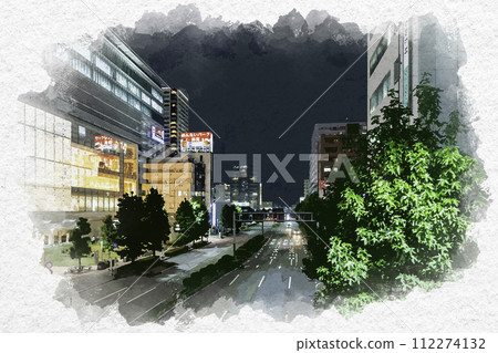 水彩風格高崎站東口東三條街群馬縣高崎市 112274132