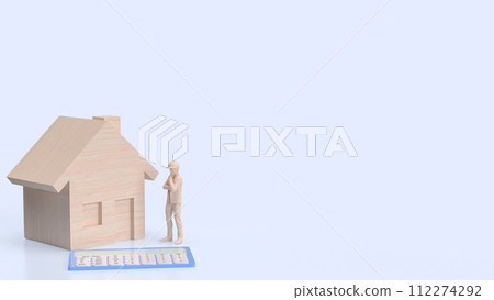 The Engineer and House wood for Building or property concept 3d rendering. 112274292