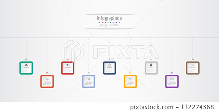 Infographic 9 options design elements for your business data. Vector Illustration. Infographic 9 options design elements for your business data. Vector Illustration. 112274368