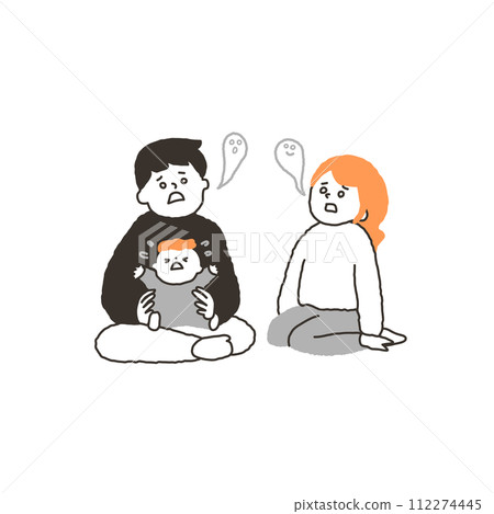 crying baby and tired parents 112274445