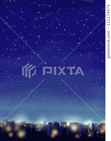 Fantastic night sky and city lights Fantastic night sky and city lights 112274473