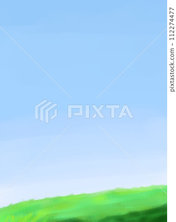 晴朗的天空和草坪 112274477