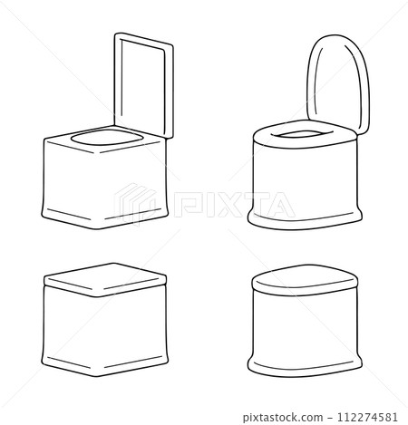 Portable toilet line drawing Portable toilet line drawing 112274581