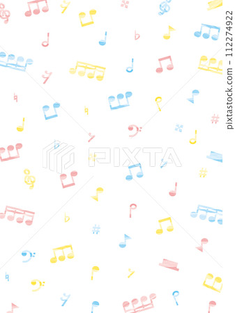 Randomly arranged watercolor musical notes background/wallpaper_colorful_vertical Randomly arranged watercolor musical notes background/wallpaper_colorful_vertical 112274922