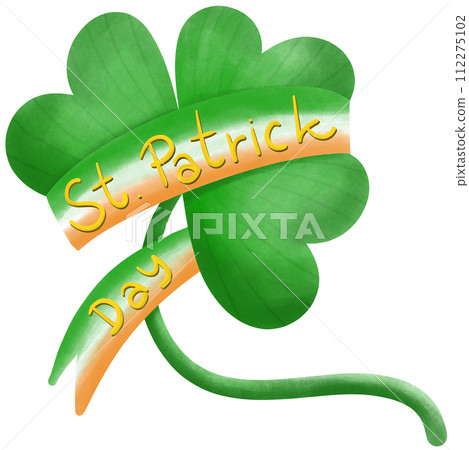 Shamrocks with St.Patrick flag for St.Patrick's day Shamrocks with St.Patrick flag for St.Patrick's day 112275102