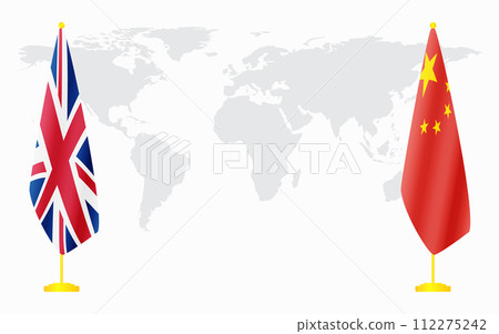China and United Kingdom flags for official meeting 112275242