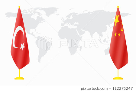 China and Turkey flags for official meeting 112275247