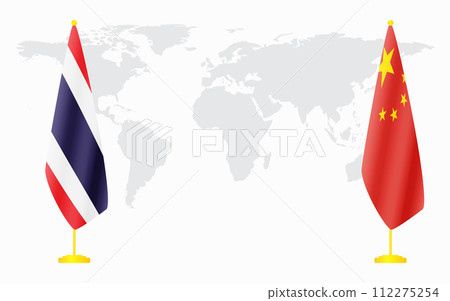 China and Thailand flags for official meeting China and Thailand flags for official meeting 112275254