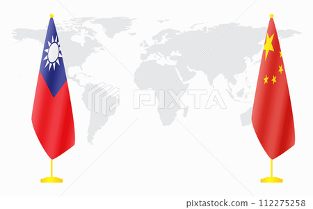 China and Taiwan flags for official meeting China and Taiwan flags for official meeting 112275258