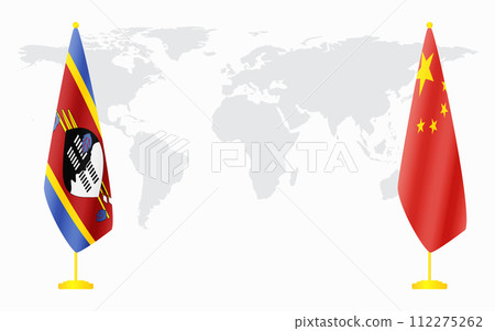 China and Kingdom of eSwatini - Swaziland flags for offi China and Kingdom of eSwatini - Swaziland flags for offi 112275262