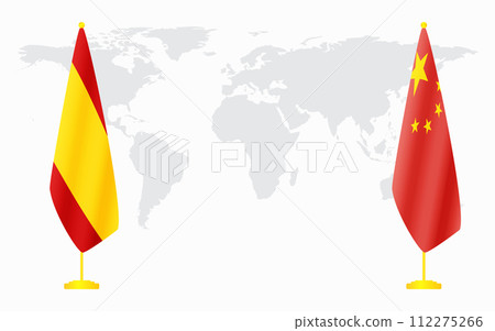 China and civil Spain flags for official meeting 112275266