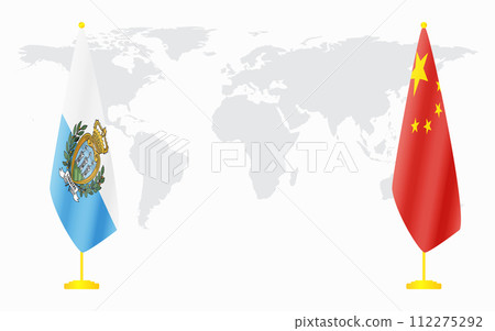 China and San Marino flags for official meeting 112275292