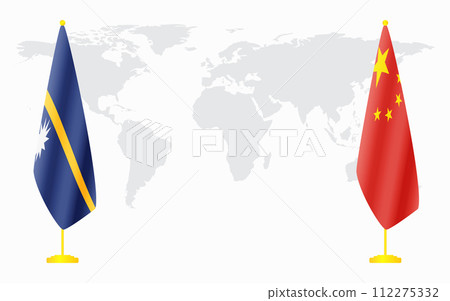 China and Nauru flags for official meeting China and Nauru flags for official meeting 112275332