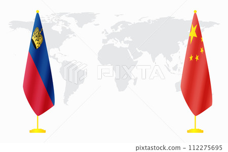 China and Liechtenstein flags for official meeting China and Liechtenstein flags for official meeting 112275695